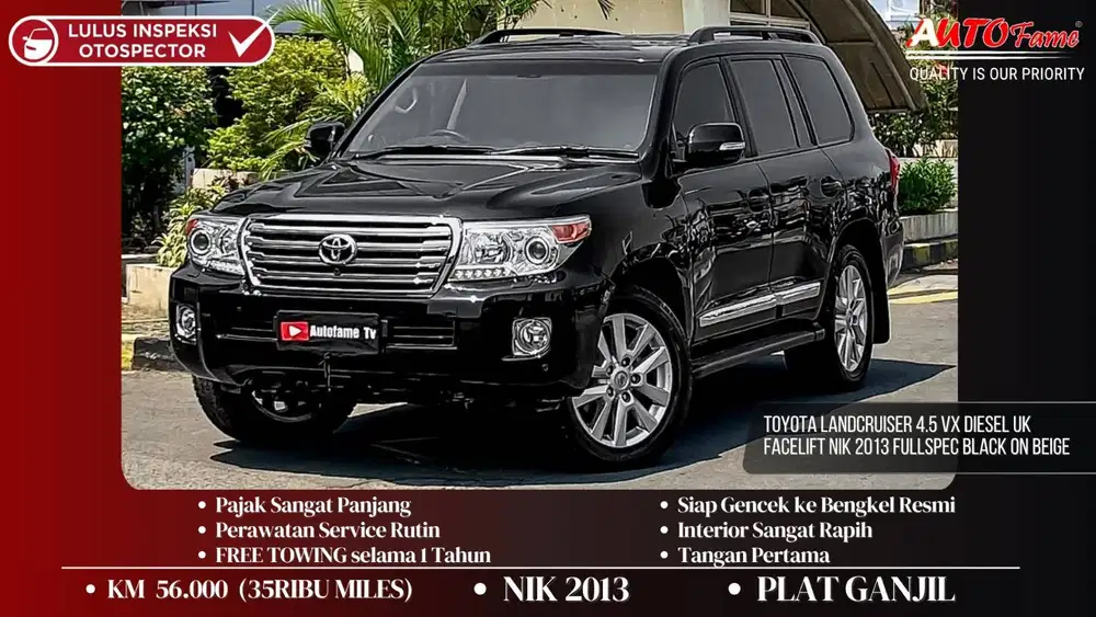 KM56RB (35RB MILES) Toyota Landcruiser 4.5 VX Diesel UK Facelift 2013