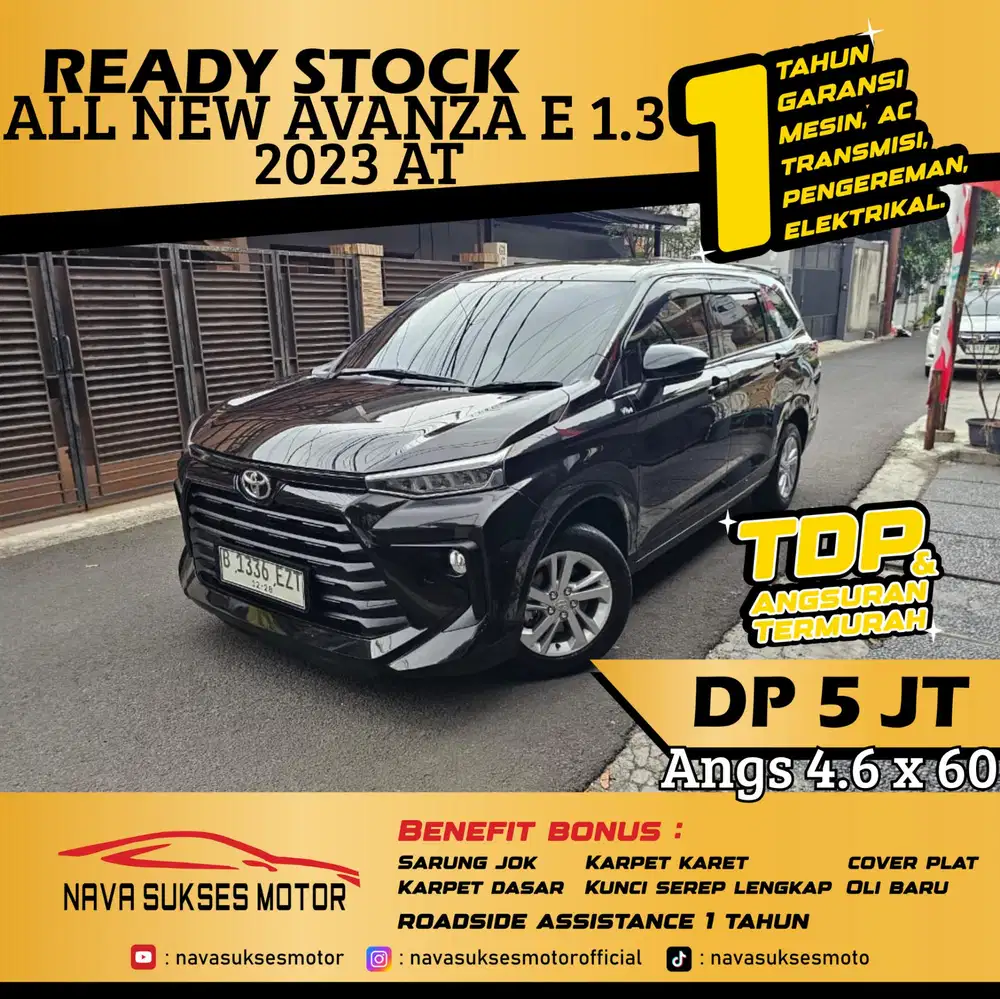 TDP 5Jt Angs Termurah All New Avanza E 2023 Matic Hitam Low Km LikeNew