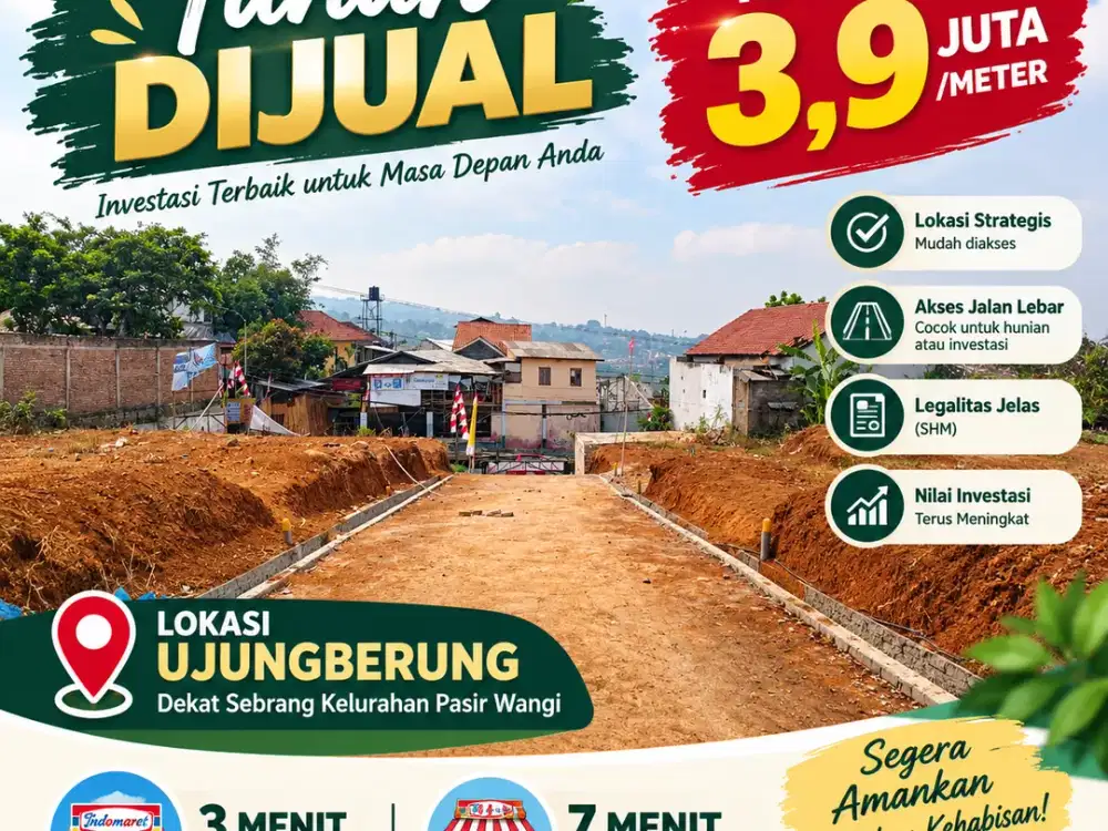 Kavling Siap Bangun Ujungberung — Hanya Rp3,9 Juta/m²!