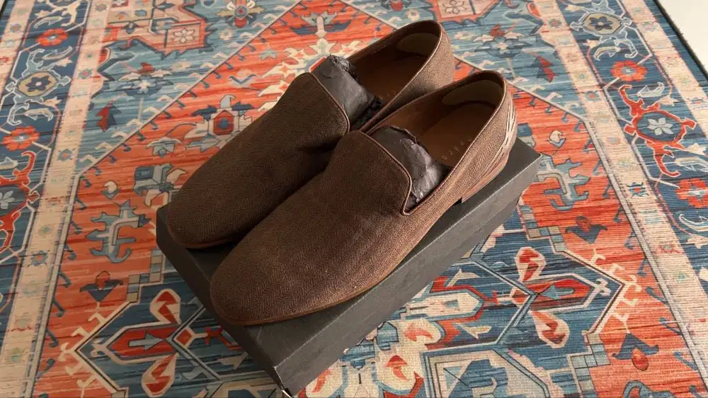 Sepatu PEDRO Original Pria Loafer Slip On Brown Size 45 + Box Like New