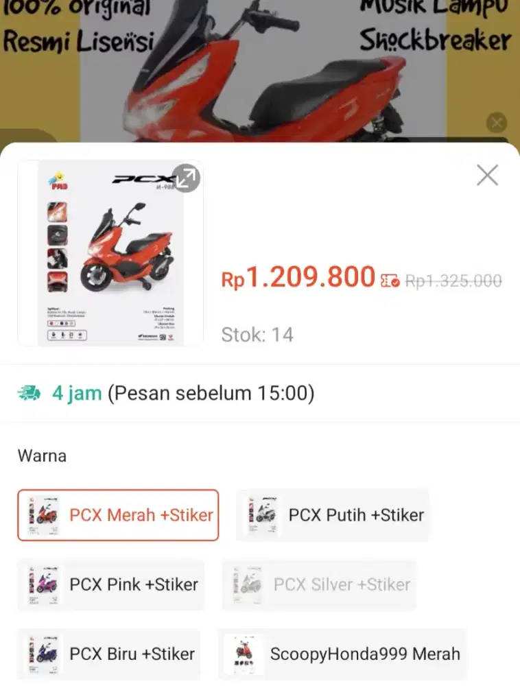 Motor pcx anak bekas