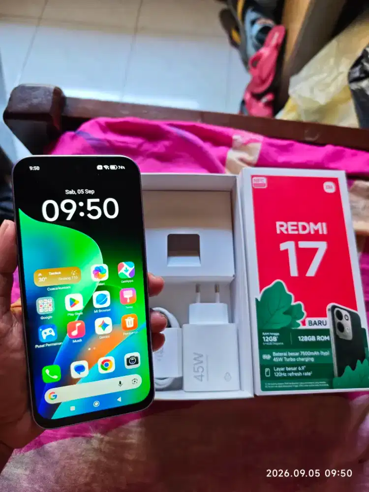 Redmi 17 6/128 Fullset ori segel mulus garansi ON 2027