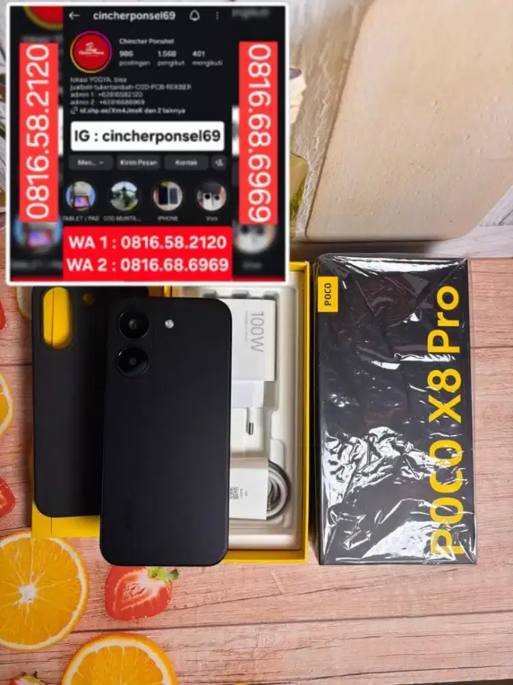 HP likenew poco X8 pro  5g open dus buat review BH 100% aktif Agust 26