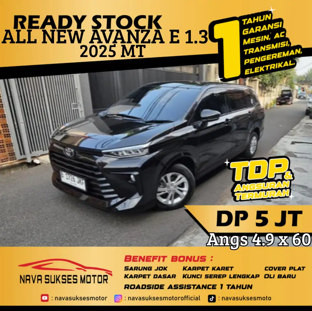 TDP 5 Jt Angs Termurah All New Avanza E 2025 Manual Hitam Like New