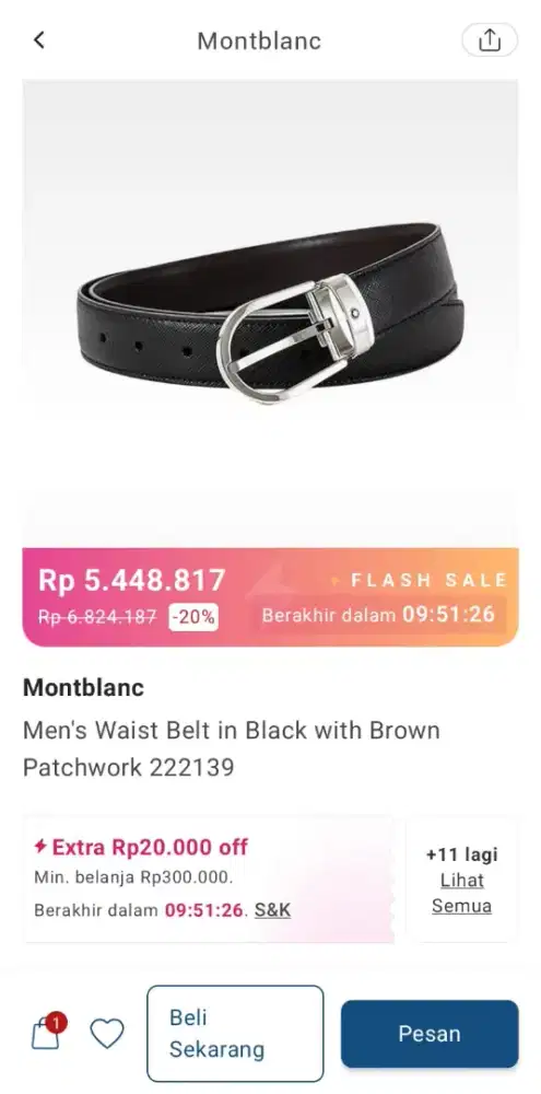 MONTBLANC BELT BLACK & BROWN