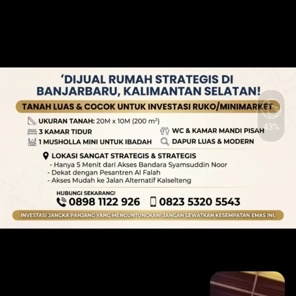 Di jual rumah di pinggir jalan sukamara