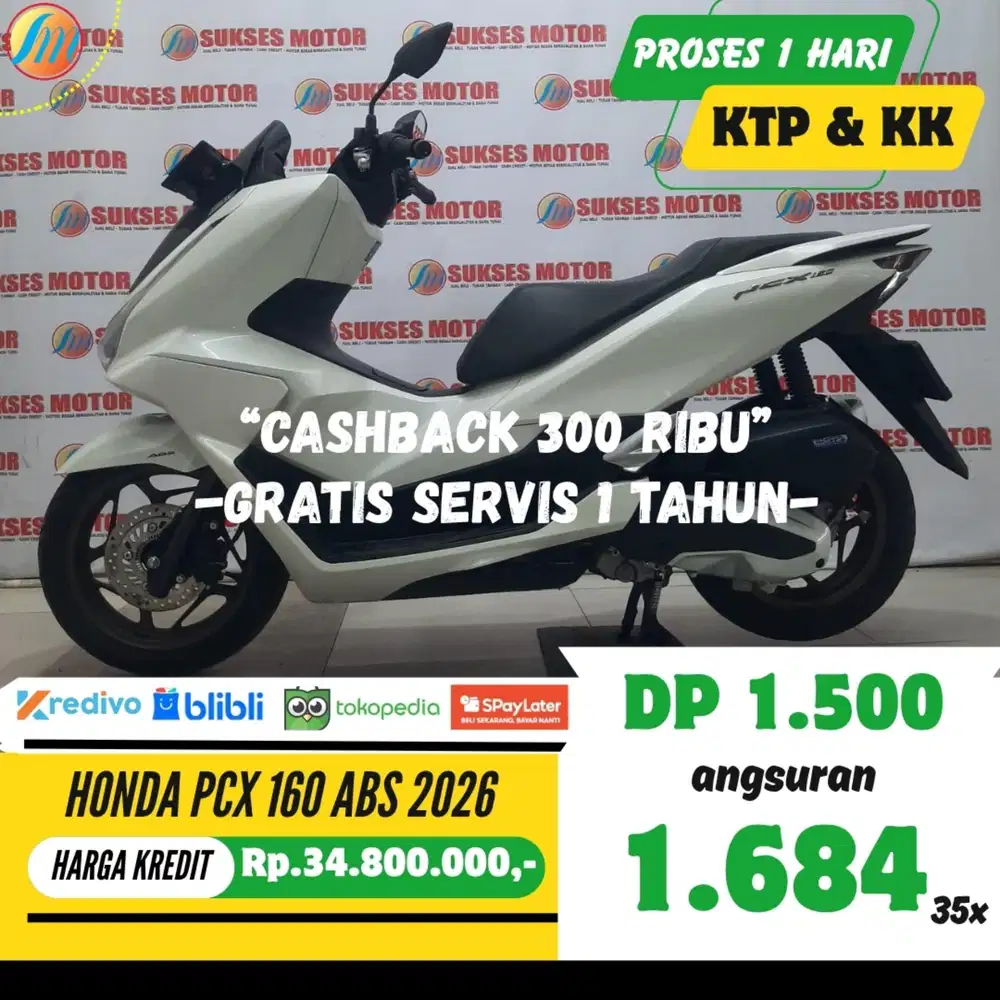 HONDA PCX 160 ABS 2026 SEKEN KREDIT DP 1,5JUTA ANGSURAN TERJANGKAU