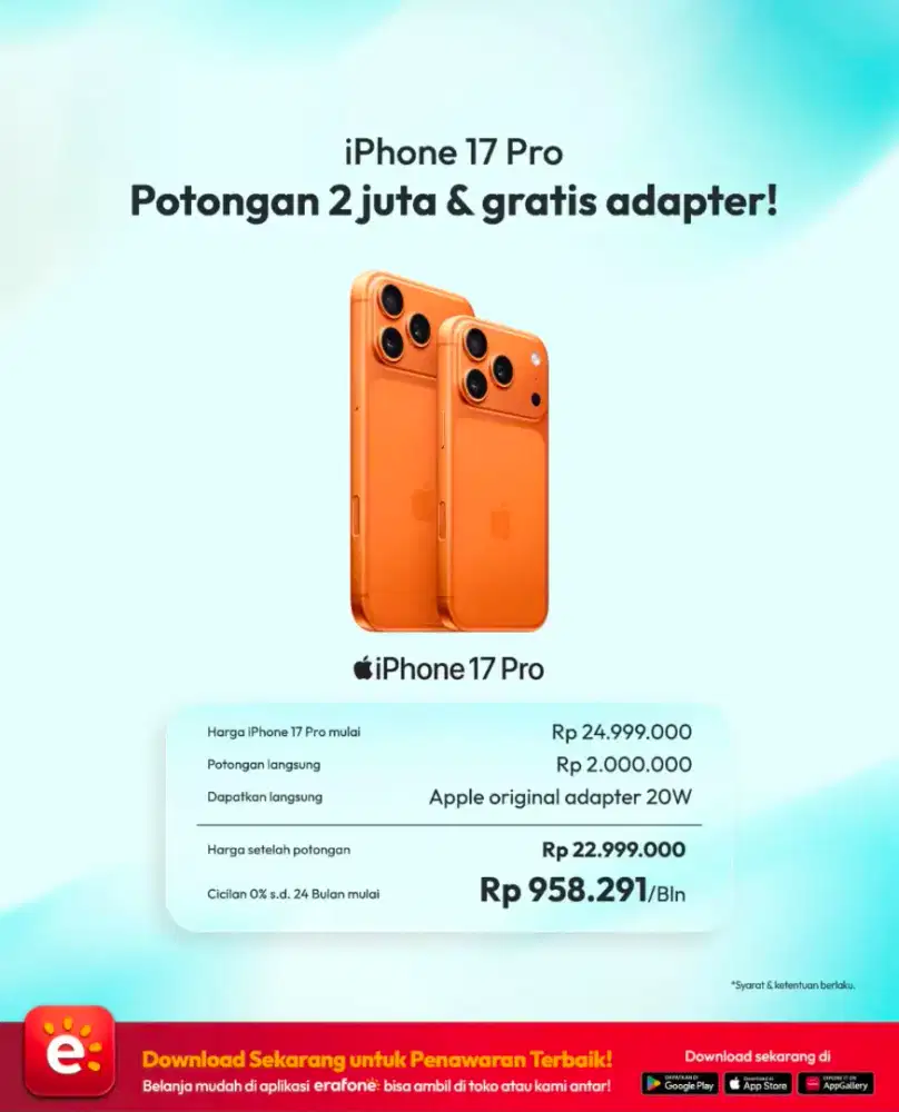 IPHONE 17 Pro bisa cicilan tanpa aplikasi syarat cuma KTP