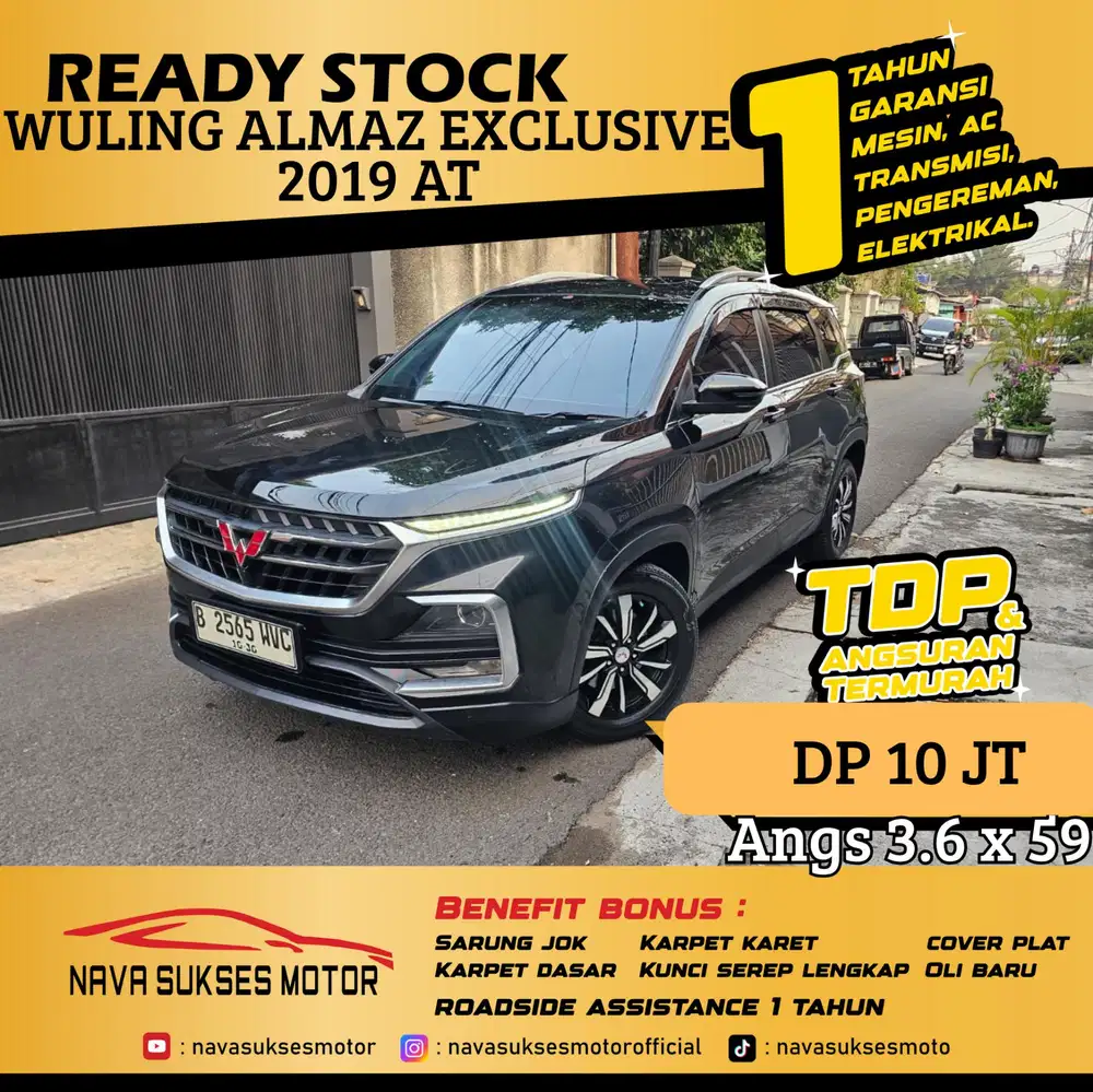TDP 10 Jt Angs Termurah Wuling Almaz 1.5 Exclusive 5 Seater 2019 Matic