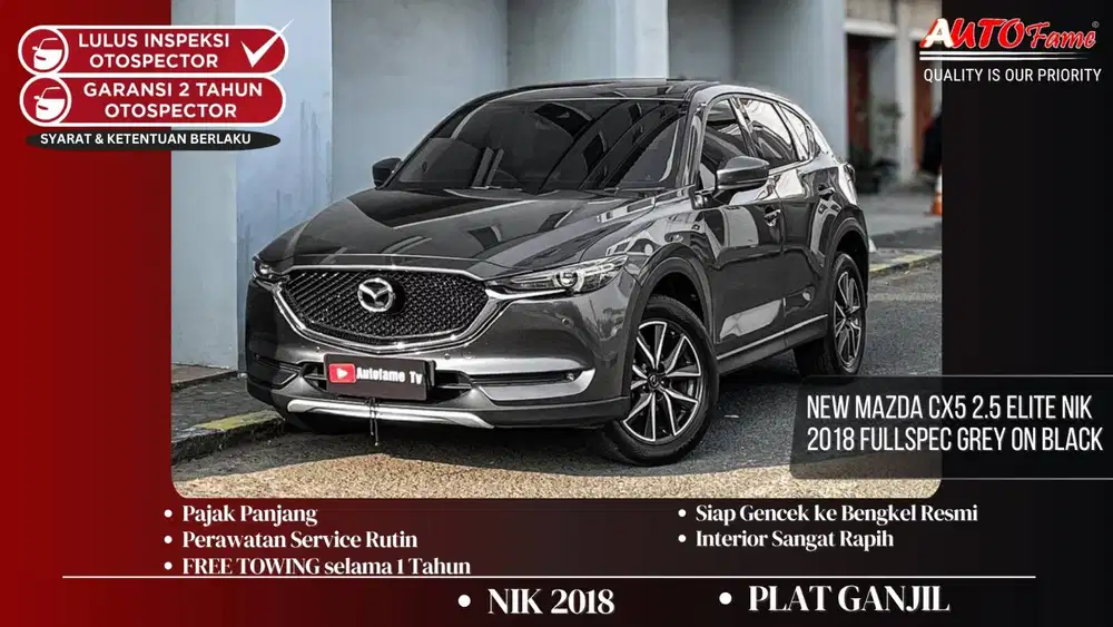 New Mazda CX5 2.5 Elite NIK 2018 Fullspec Grey On Black