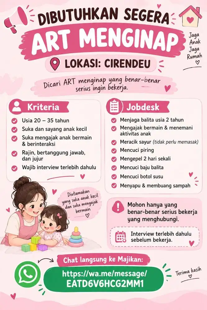 Loker ART menginap