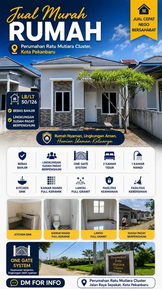 Jual Murah Rumah Komersil Lingkungan Aman