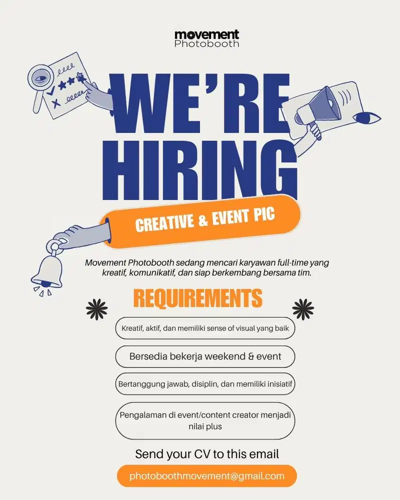 Operator Photobooth part time & event pic full time