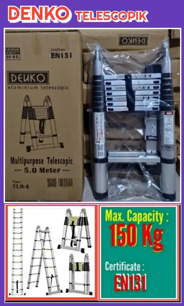 Tangga DENKO TELESCOPIK 5.0 Mtr