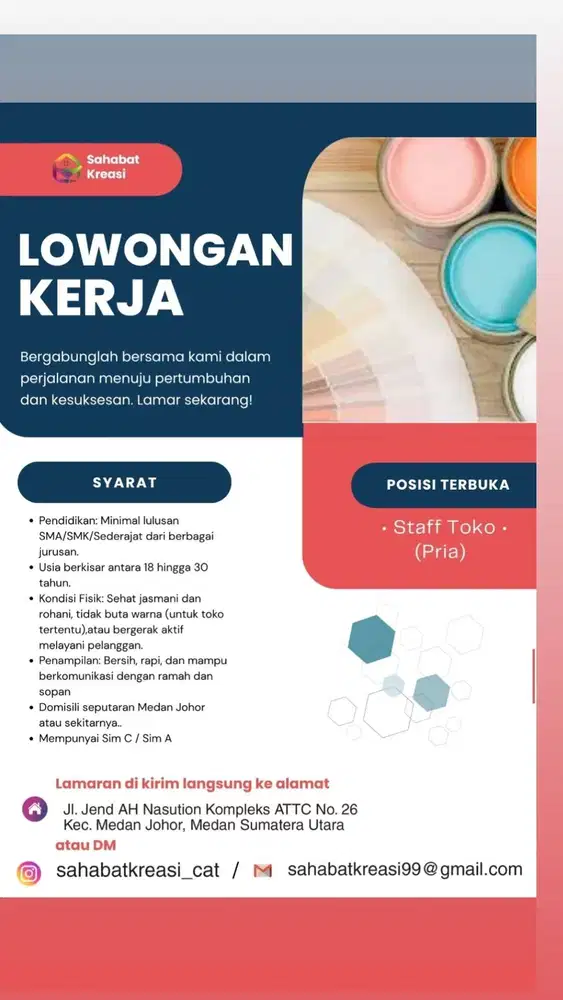 Lowongan kerja staff toko