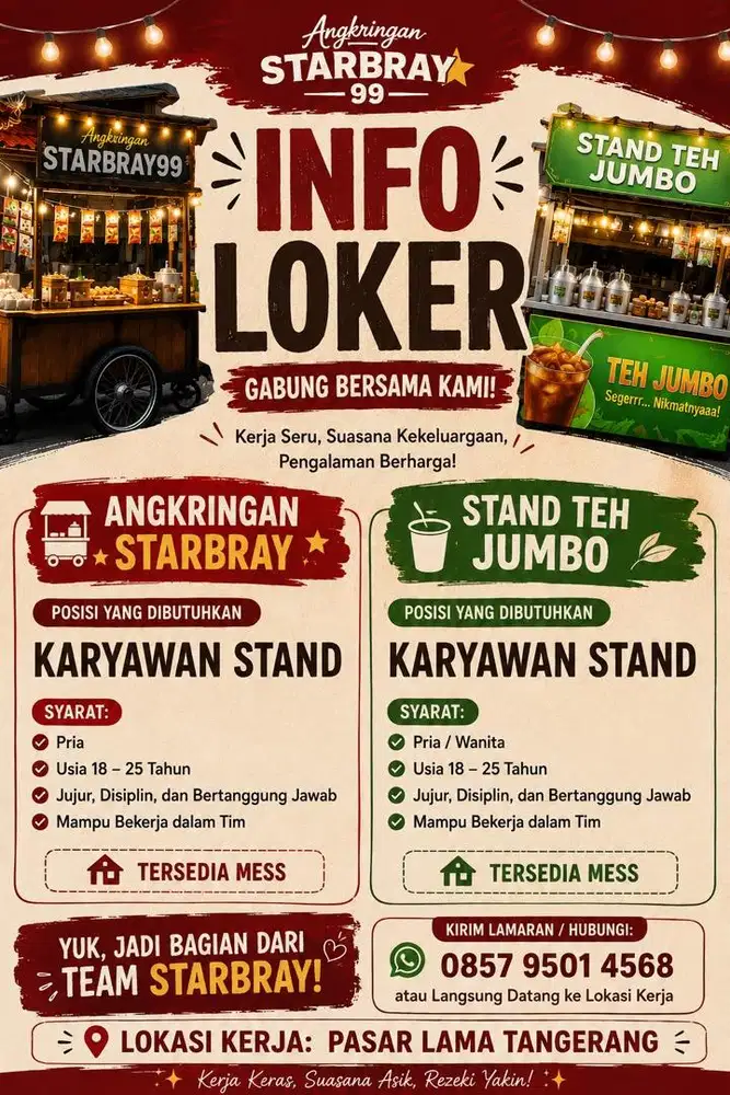 loker angkringan maksimal 25th lokasi pasar lama tangerang