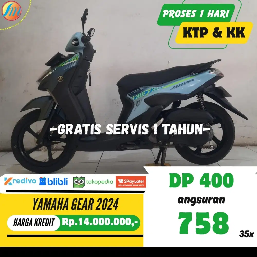 DP 400RIBU YAMAHA GEAR 2024 ANGSURAN SANGAT RENDAH BERGARANSI