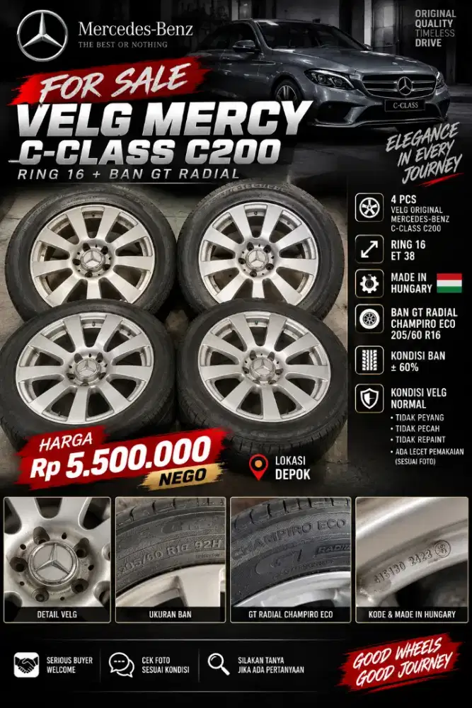 Velg mercy c200 original mercedes benz