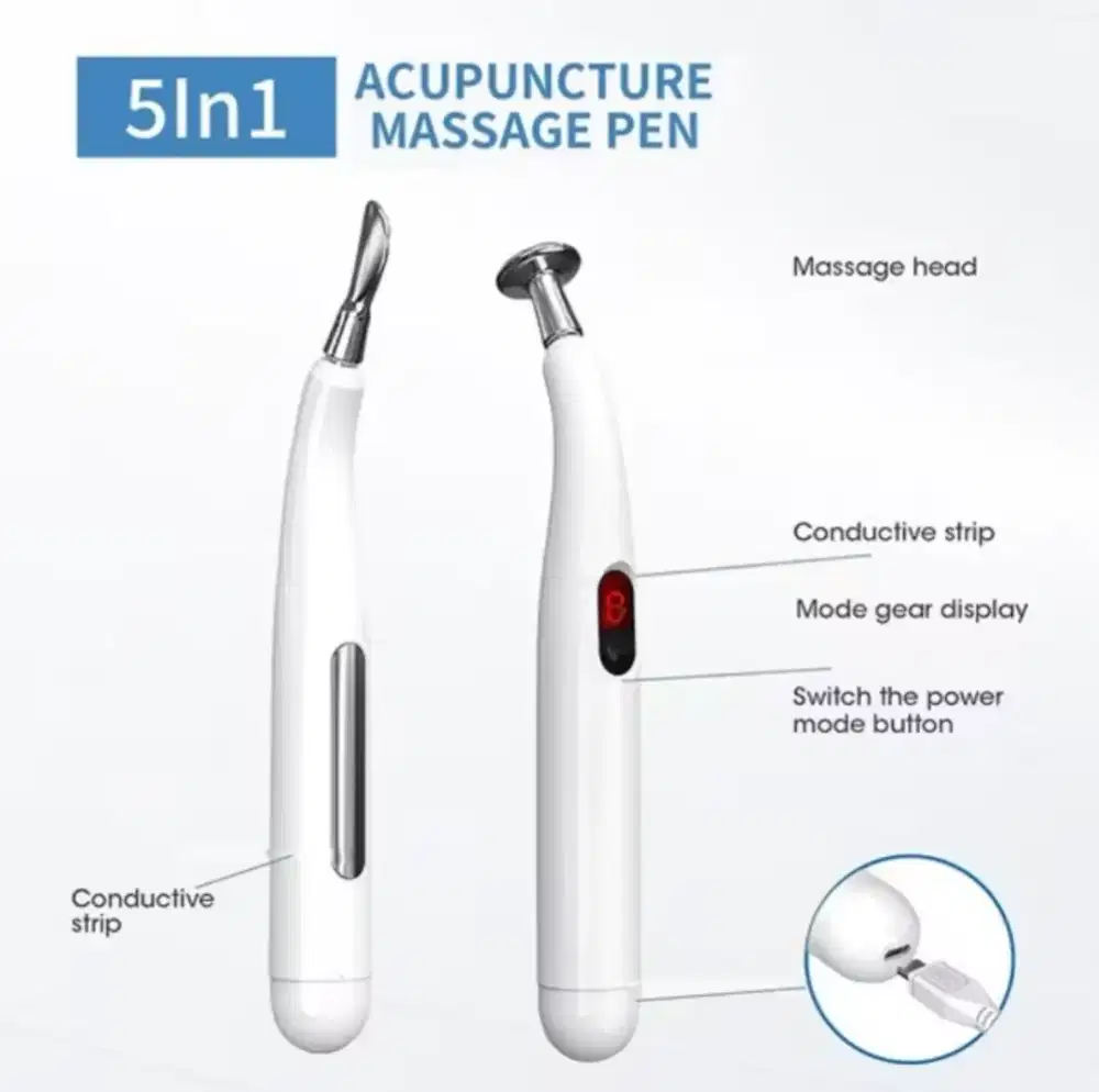 Pen Massage 5in1 Electronic Recharge Terapi Akupuntur Pijat Listrik