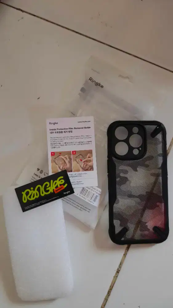 hard case for iPhone 16 Pro Ringke Fusion X (Camo Black)