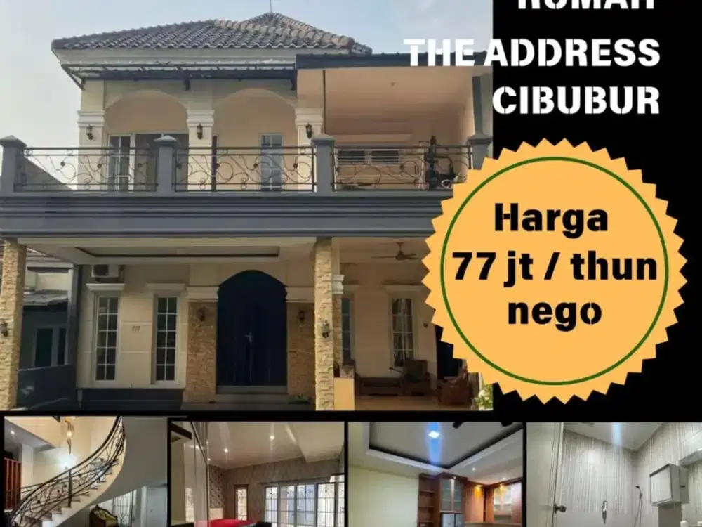 DISEWAKAN RUMAH LUAS 5 KAMAR DI THE ADDRESS CIBUBUR