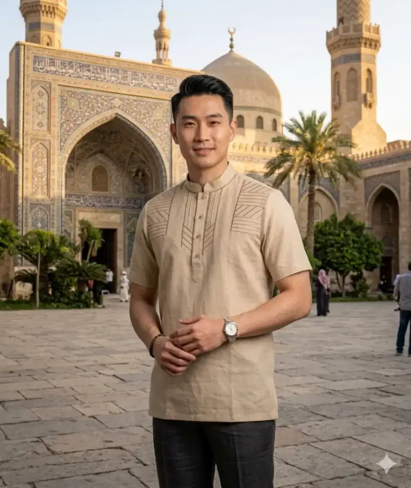 Baju Muslim Koko Pria Model Elegant Kasual Bahan Katun Premium Adem