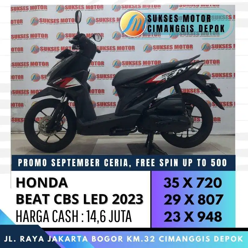 DP 600 BEAT SPORTY CBS 2023 CASH KREDIT CC/PAYLATER