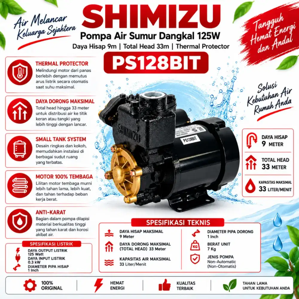 Pompa Air shimizu PS128 BIT