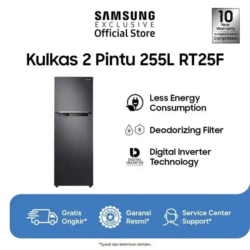 JUAL KULKAS SAMSUNG 2 PINTU MODEL RT25FARBDB1/SE