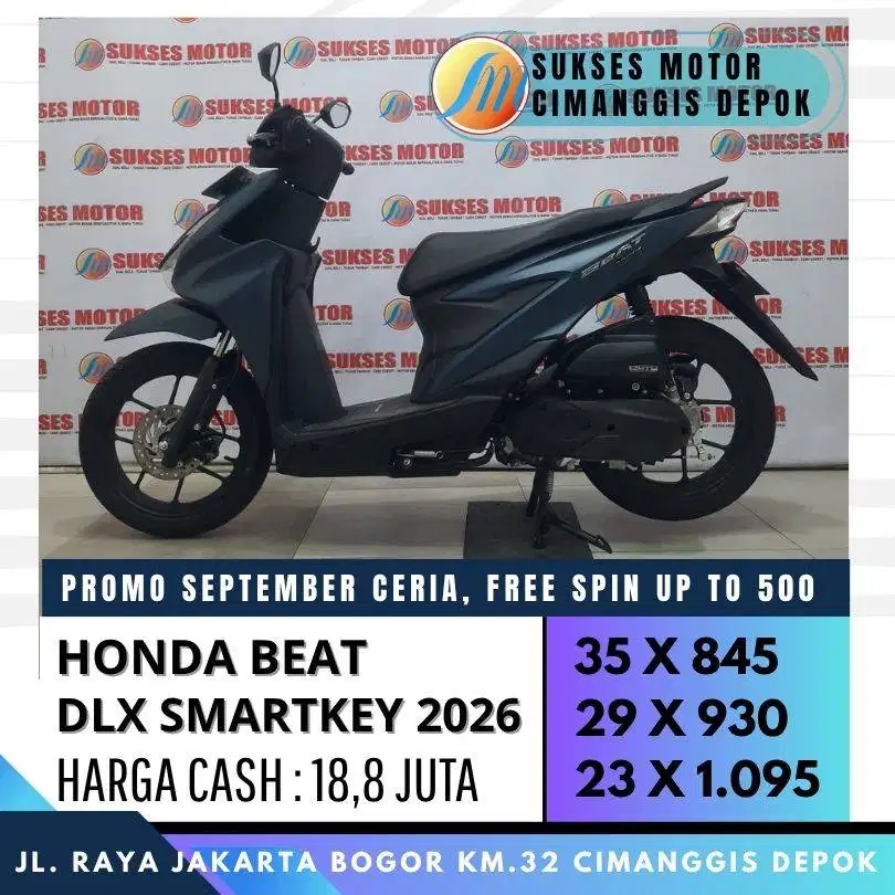 HONDA BEAT DLX SMARTKEY 2026 CASH KREDIT CC/PAYLATER BISA