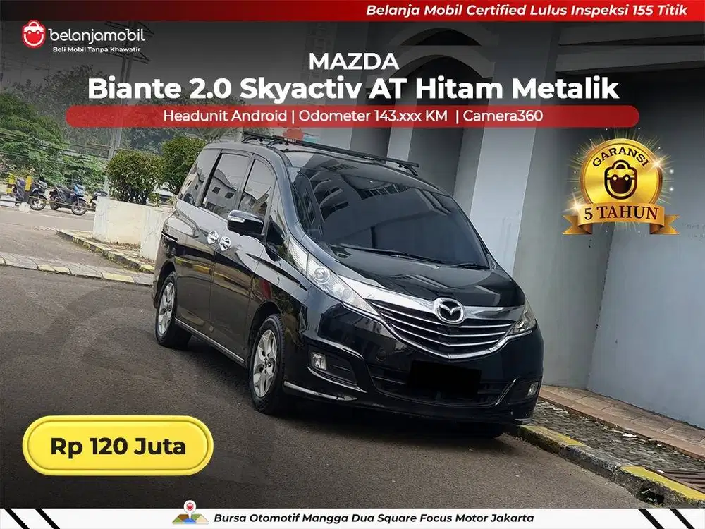 [ GARANSI 5TH ] Mazda Biante 2.0 Skyactiv AT Hitam 2014/2015/2016