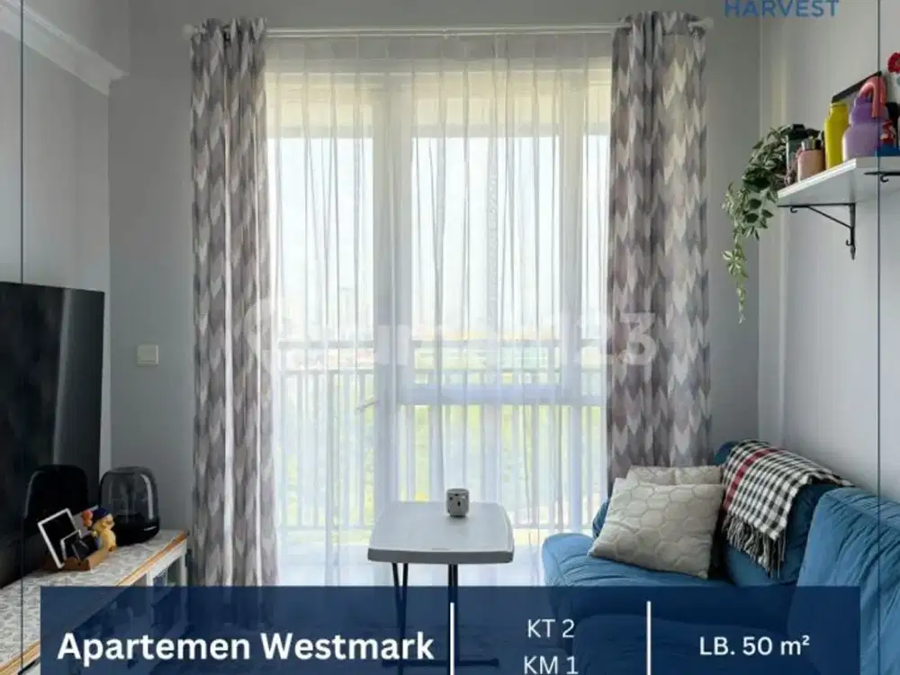 Best Price!! Apartemen 2br Unit Hoek Furnished Mewah View City Di Apartemen Westmark, Jakarta Barat
