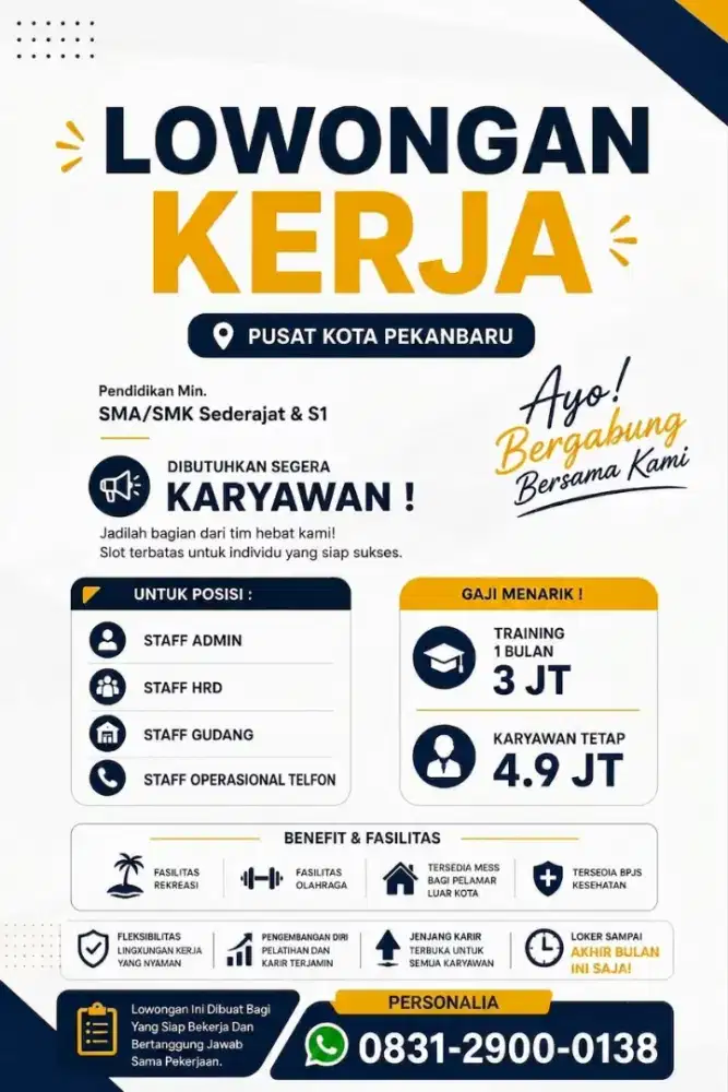 LOWONGAN KERJA PEKANBARU