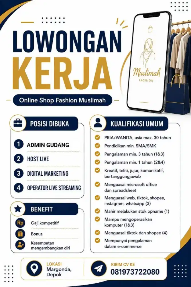 LOWONGAN KERJA ONLINE SHOP