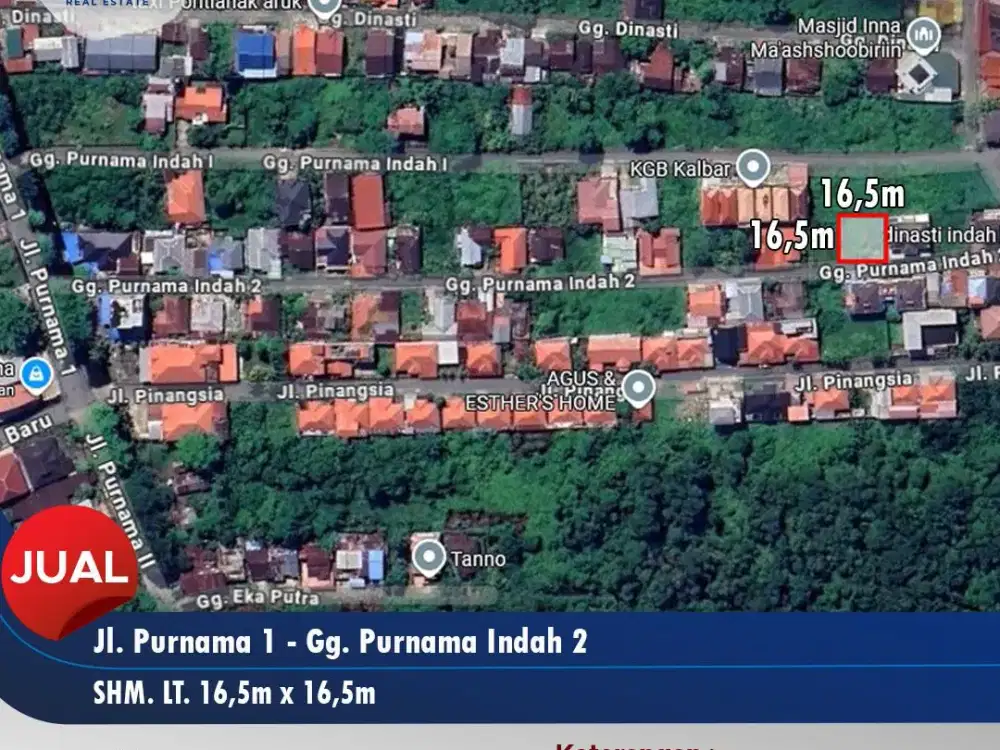 Tanah siap bangun lokasi gang purnama indah 2, Pontianak