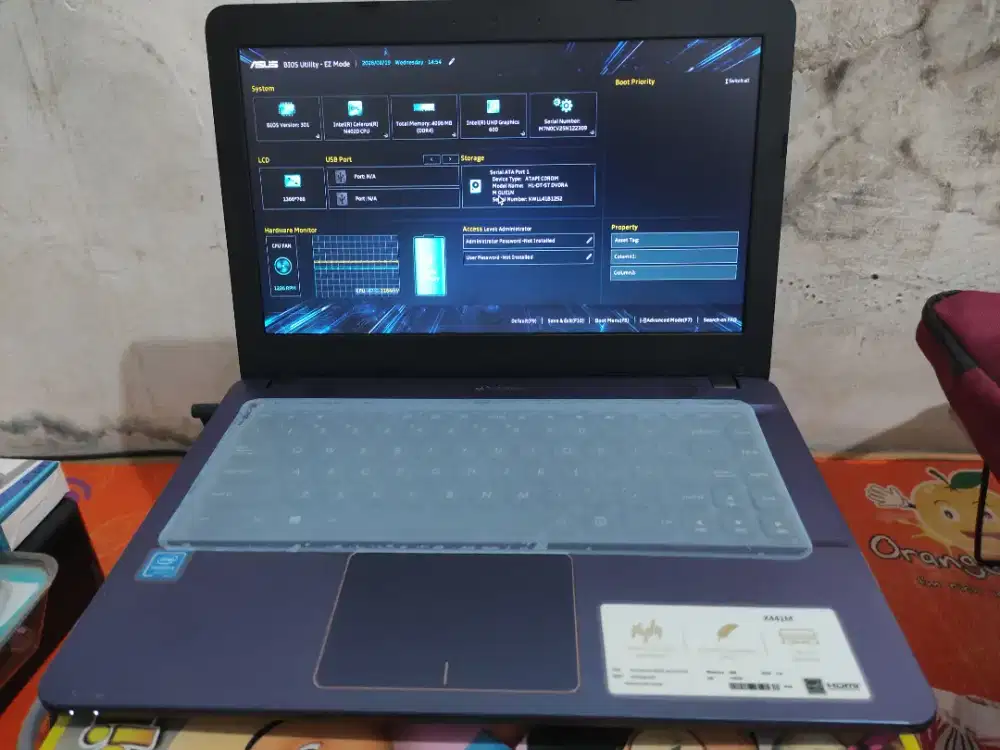 Asus X441MA minus masuk bios