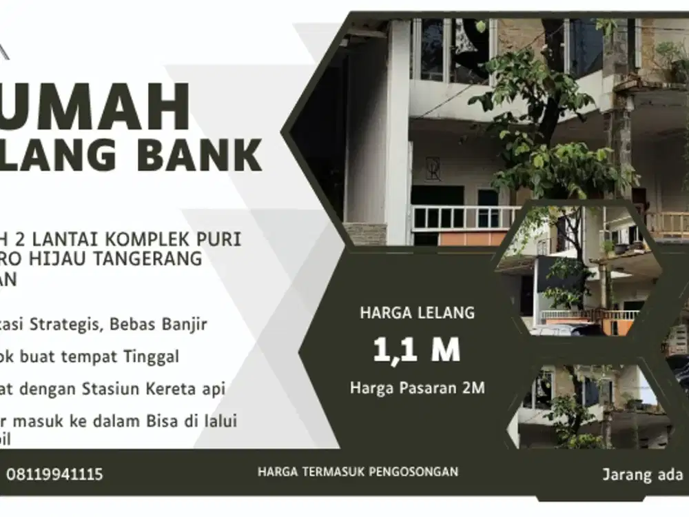 (LELANG) RUMAH STRATEGIS PURI BINTARO HIJAU - HARGA BAWAH PASAR & TERIMA KOSONG!