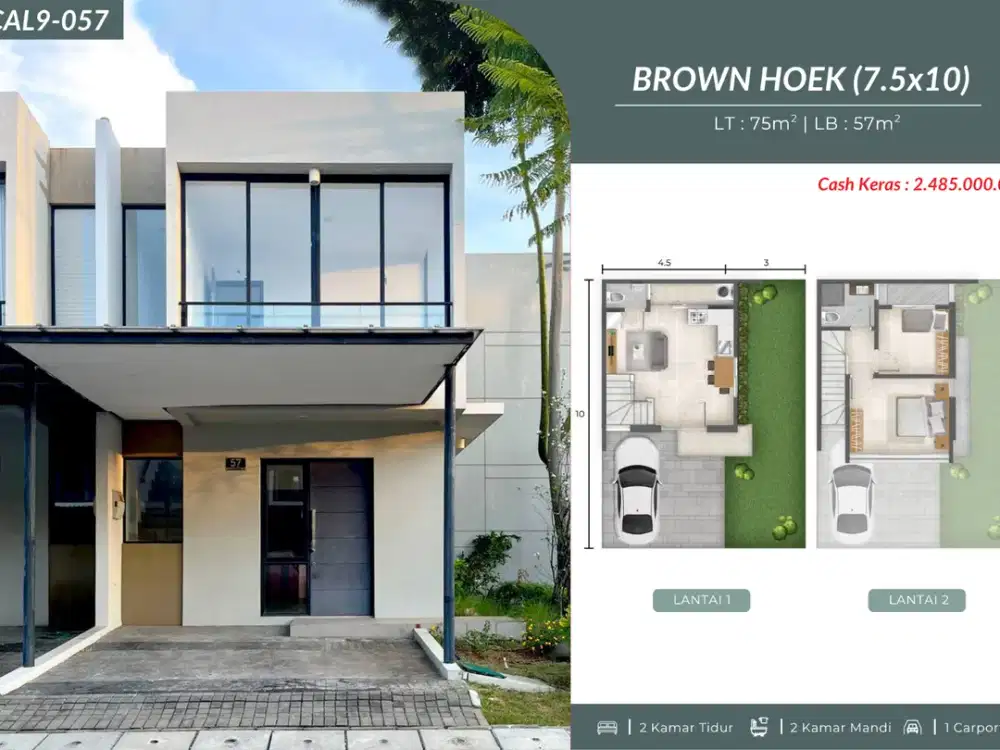 Rumah Hoek 2 Lantai Tipe Brown Cluster California PIK 2