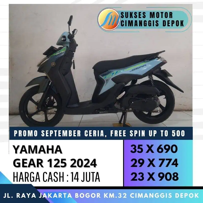 DP 400 GEAR 125 TAHUN 2024 CASH KREDIT CICILAN RINGAN UNIT MULUS