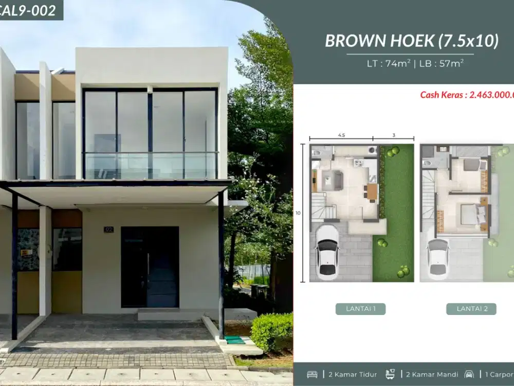 Rumah Hoek 2 Lantai Tipe Brown Cluster California PIK 2