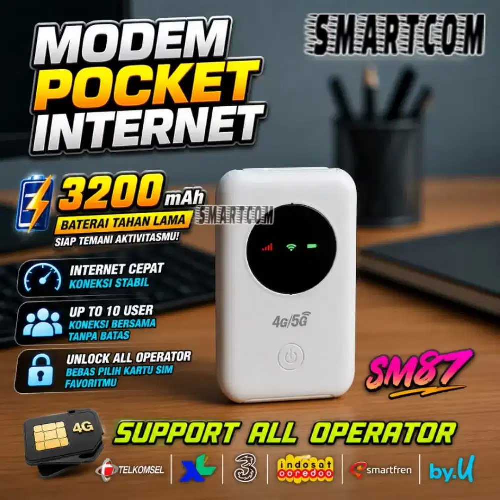SMARTCOM - Modem Mifi Wifi All Operator 4G Baterai 3200 mAh