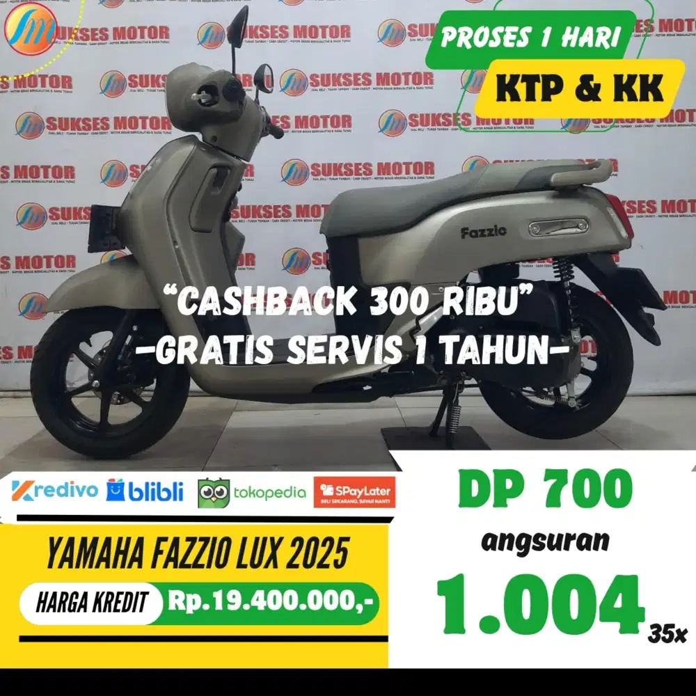 YAMAHA FAZZIO LUX 2025 DP HANYA 700RB ANGSURAN SANGAT RENDAH KTP KK