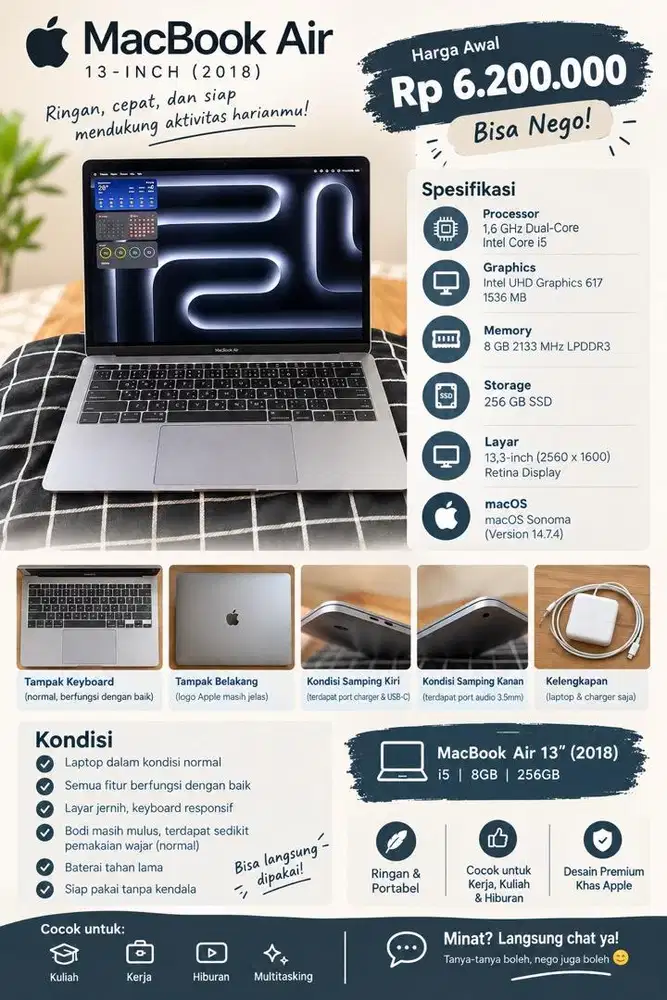 Macbook air 2018 256gb
