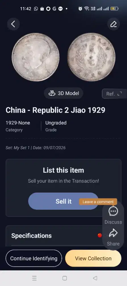 Koin lama cina 2jiao tahun 1929