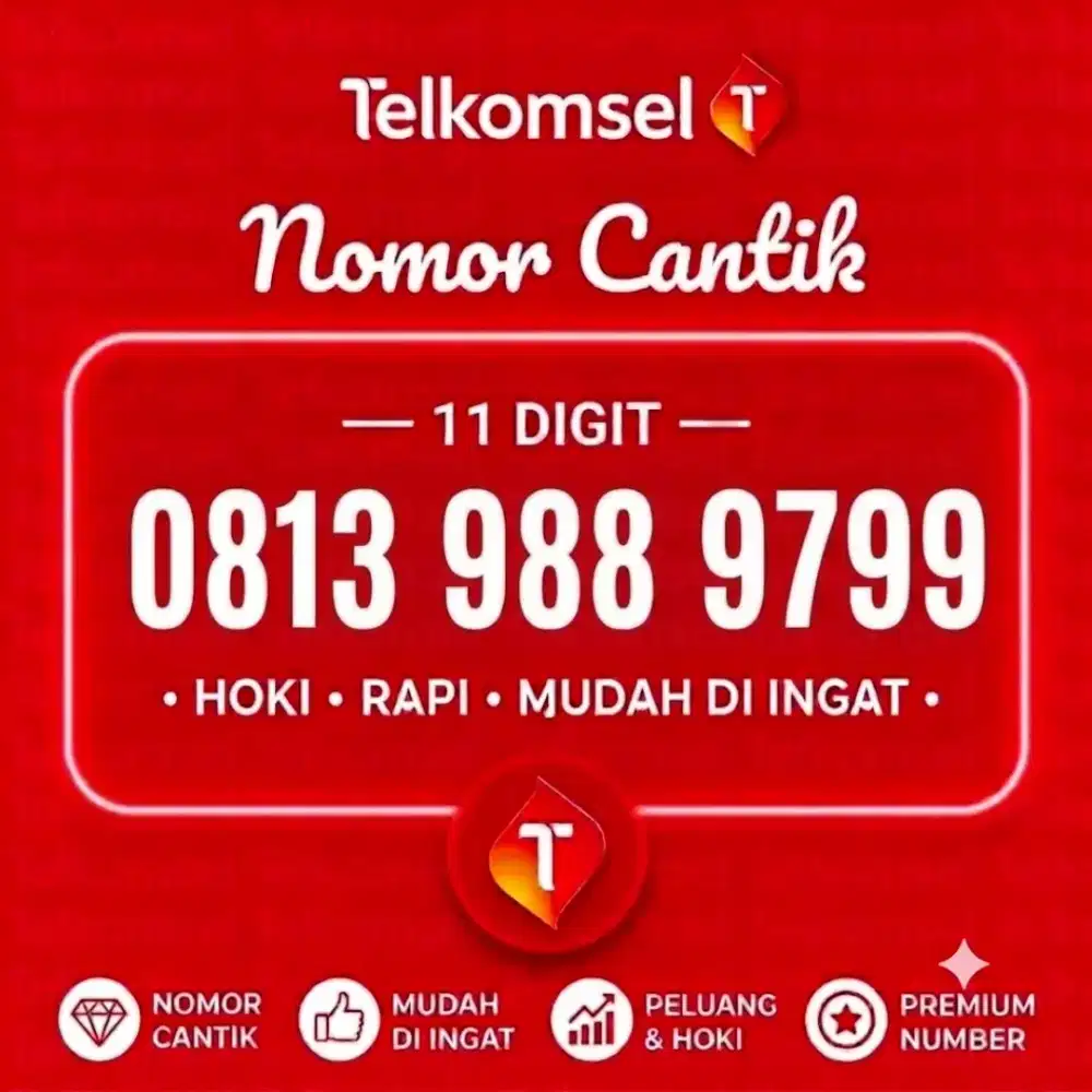 Nomor Cantik Telkomsel 11digit hoki 9889 799