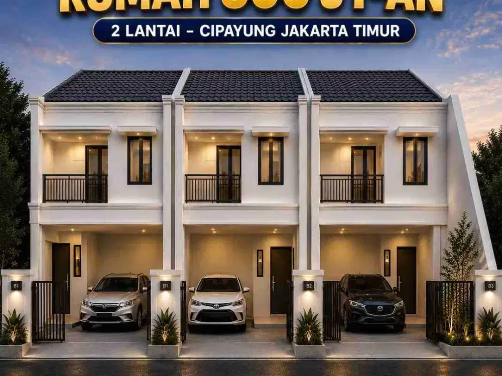 rumah di jual 2 lantai dengan lokasi strategis dekat tol setu cipayung dan terminal kp rambutan