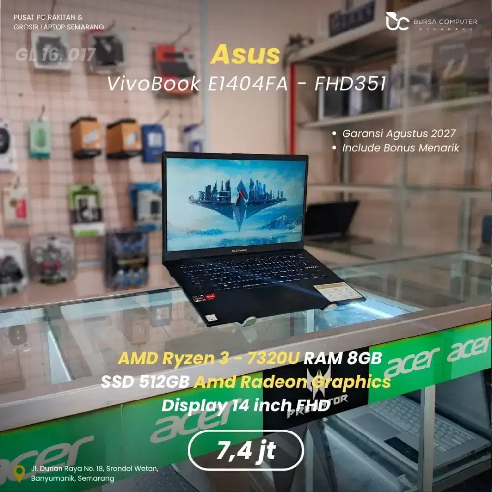 ASUS Vivobook Go 14-E1404FA | Ryzen 3 7320U 8GB 512GB