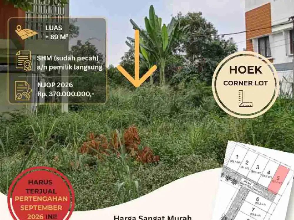 DIJUAL MURAH & CEPAT, KAVLING DIBAWAH HARGA PASAR | GANDUL, CINERE, DEPOK, JAWA BARAT | NEGO SAMPAI DEAL!