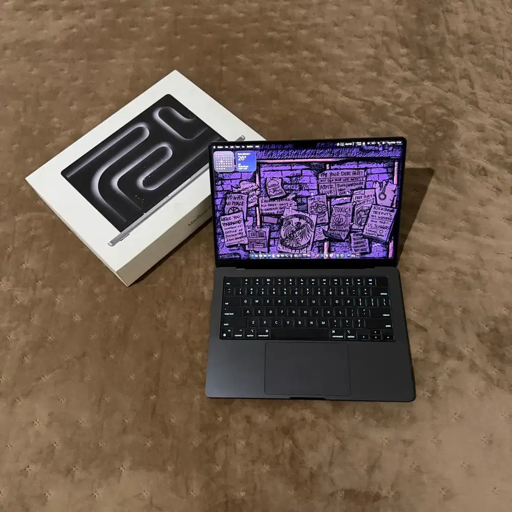 Macbook Pro M4 14 inch 16/512 Space Black Fullset Murah