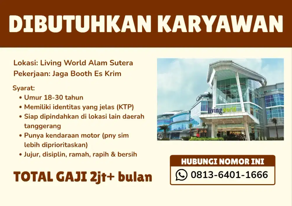 LOWONGAN JAGA TENANT ES KRIM